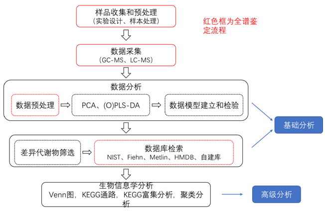 非靶向代谢组分析流程图